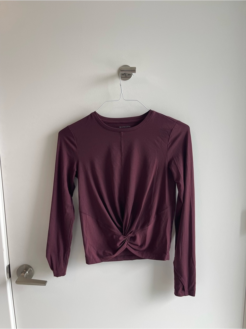 Athleta Women's Long-Sleeve Twist Front Top — Burgundy